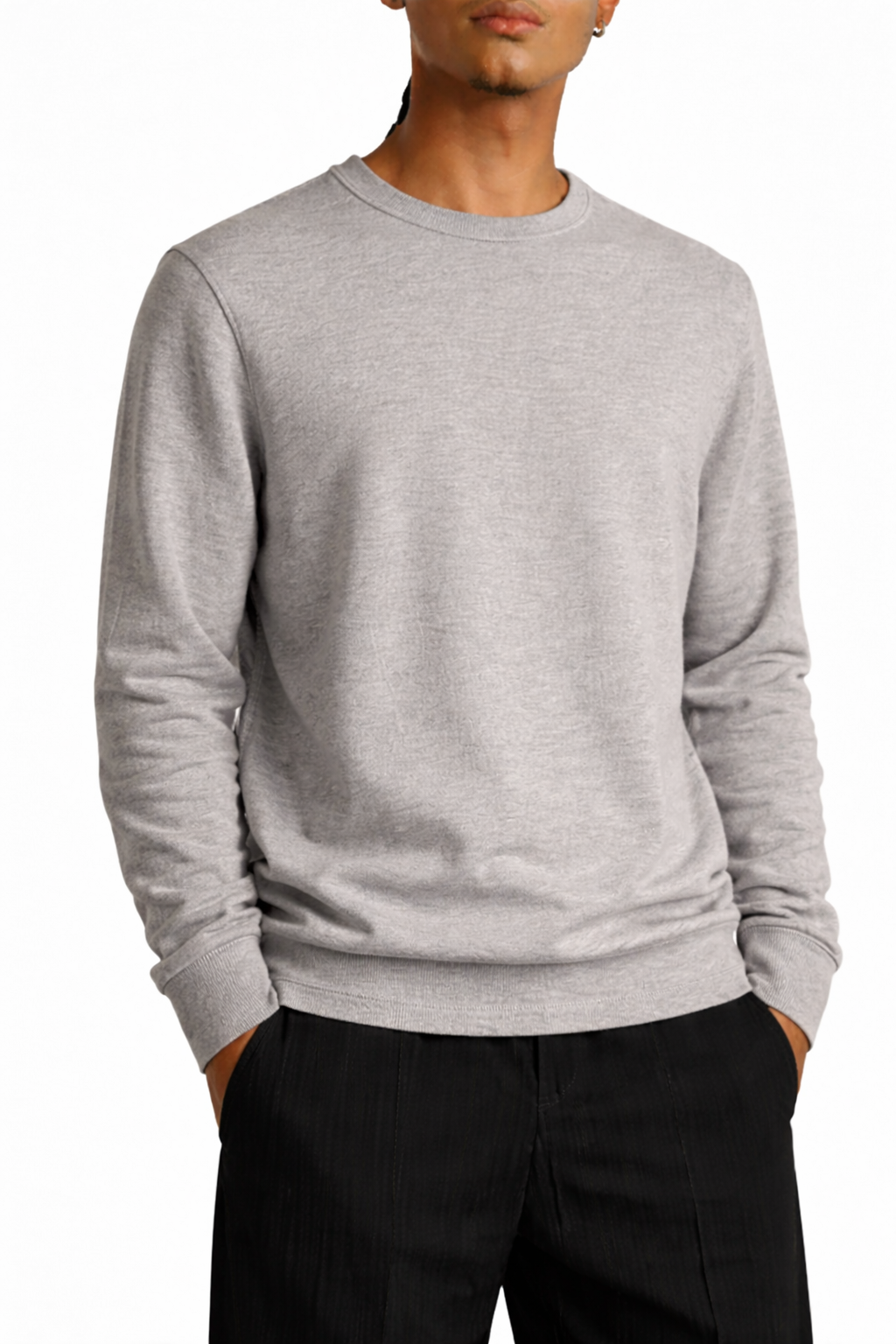 Pull montoné basique – Gris Essentiel